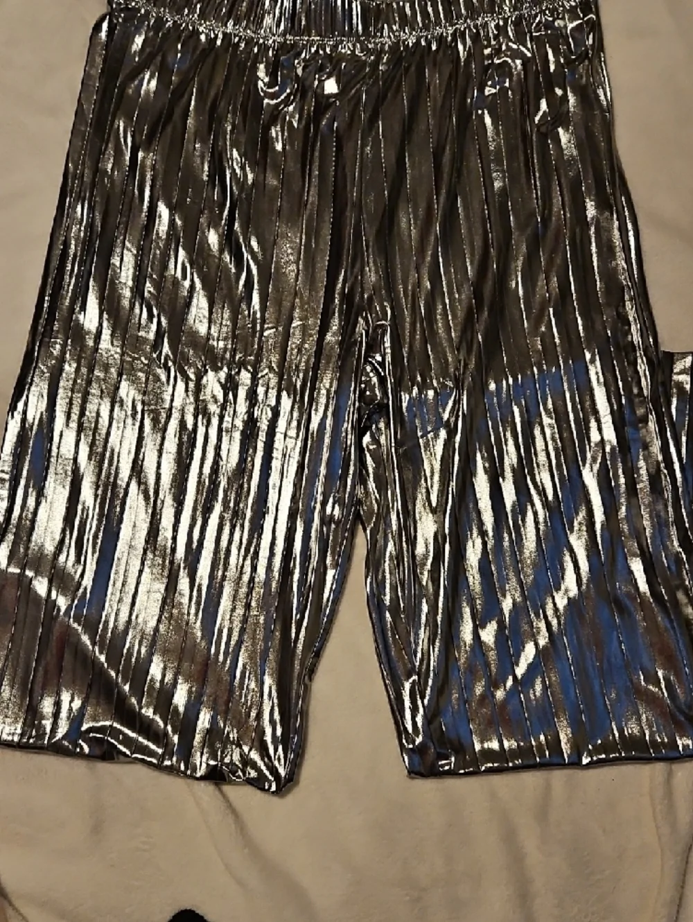 Sincerely Jules Metallic Silver Pleated Pants - Picture 5 of 8